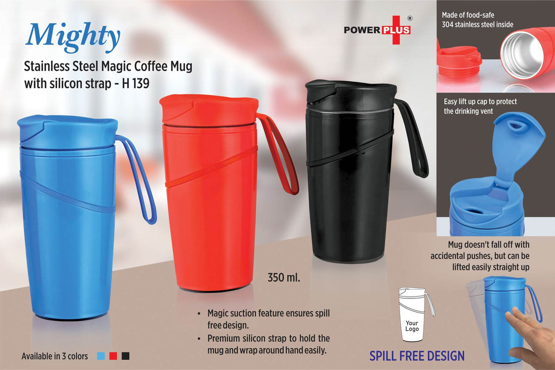 Mighty Stainless Magic Coffee Mug With a Silicon Strap