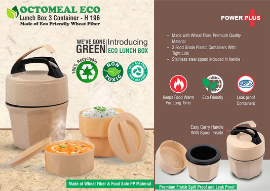 Octomeal Eco 3 Plastic Container Lunch Box with Spoon: The Ultimate Eco-Friendly Meal Solution