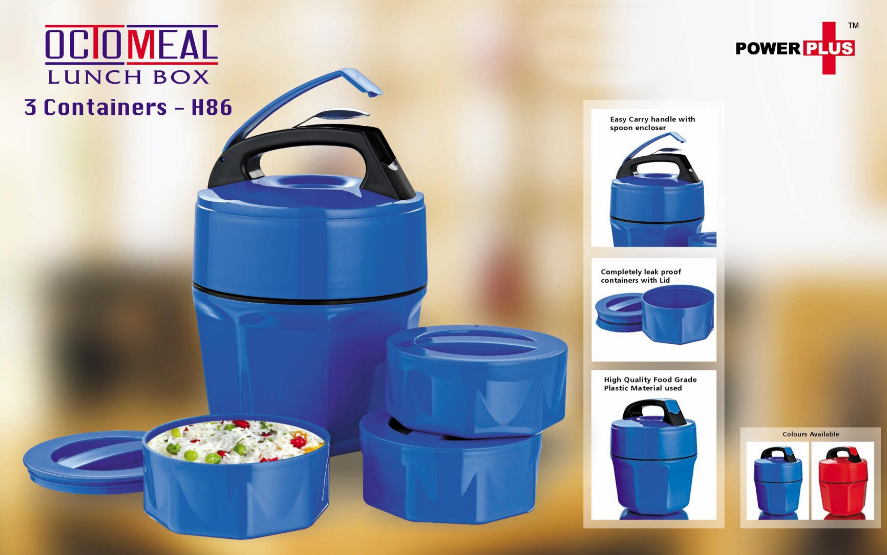 Octomeal Lunch Box – 3 Containers (Plastic)