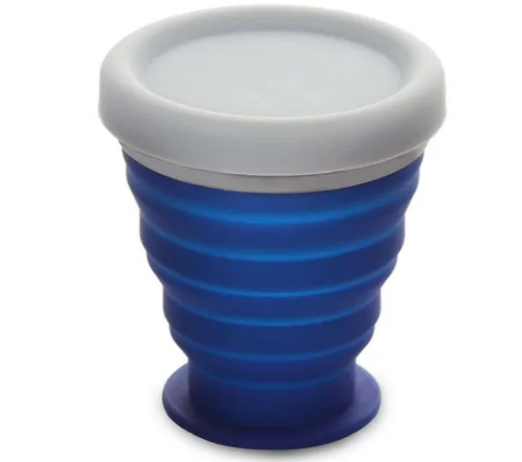 Folding Silicon Cup With Cap (Collapsible)