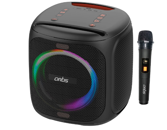 Soundpro 100 Bluetooth Speaker With RGB Lights | With Mobile Stand And Karaoke Mic