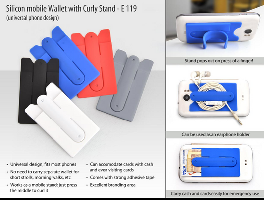 Silicon Mobile Wallet With Curly Stand