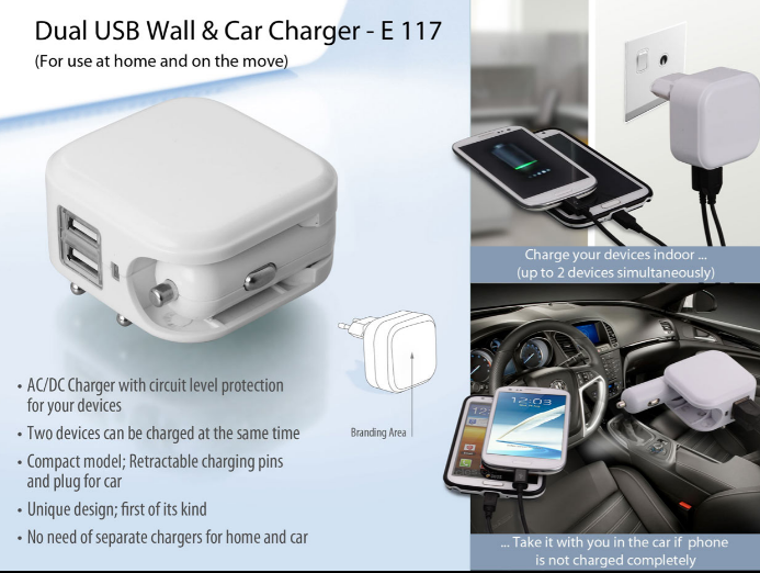 Wall And Car Charger- Dual USB