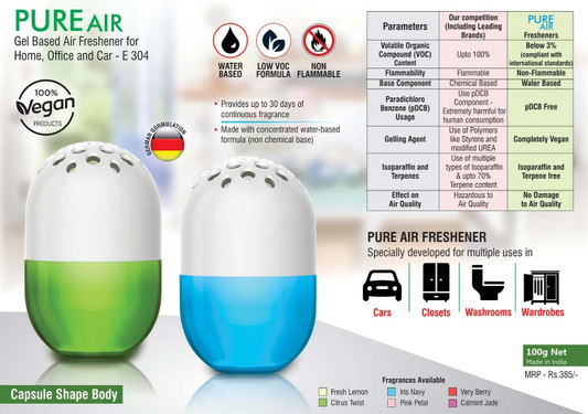 Pure Air: Gel based air freshener for Home, Office and Car | Capsule shape | Net 100 grams