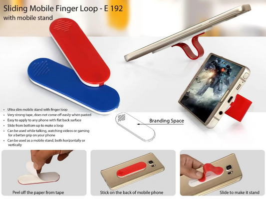 Sliding mobile finger loop (with mobile stand)