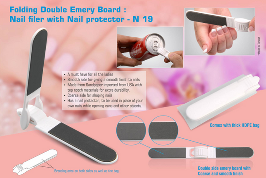 Folding Double Emery Board : Nail Filer With Nail Protector