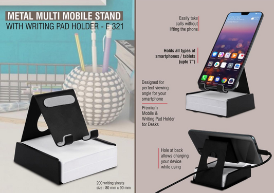 Metal Mobile Stand With Writing Pad Holder | 200 Writing Sheets