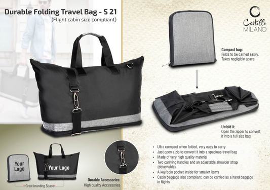 Durable Folding Travel Bag (Flight cabin size compliant)
