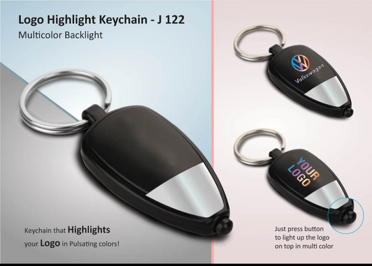 Two tone Logo highlight keychain (multicolor backlight)