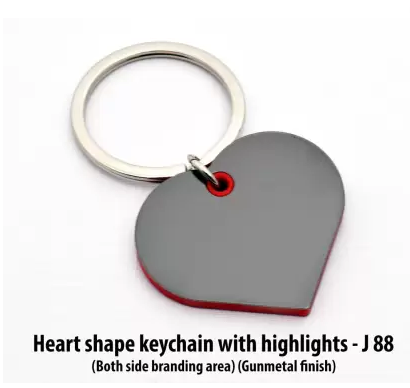 Heart shape keychain with highlights