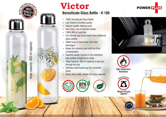 Victor: Borosilicate glass bottle (850 ml approx)
