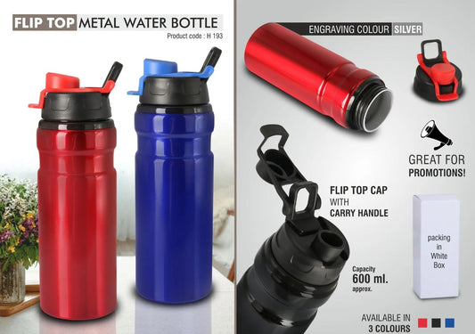 Fliptop Metal Water Bottle