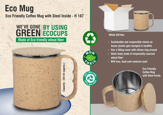 Eco- Friendly Coffee Mug With Steel Inside
