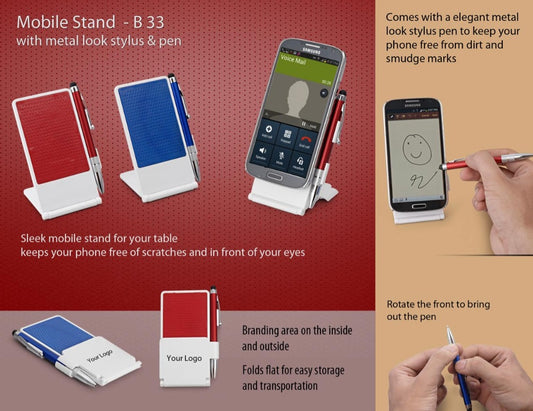 Mobile stand with stylus