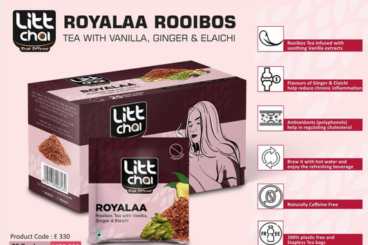 Litt Chai Royalaa Rooibos Tea with Vanilla Ginger and Elaichi 25 Tea bags