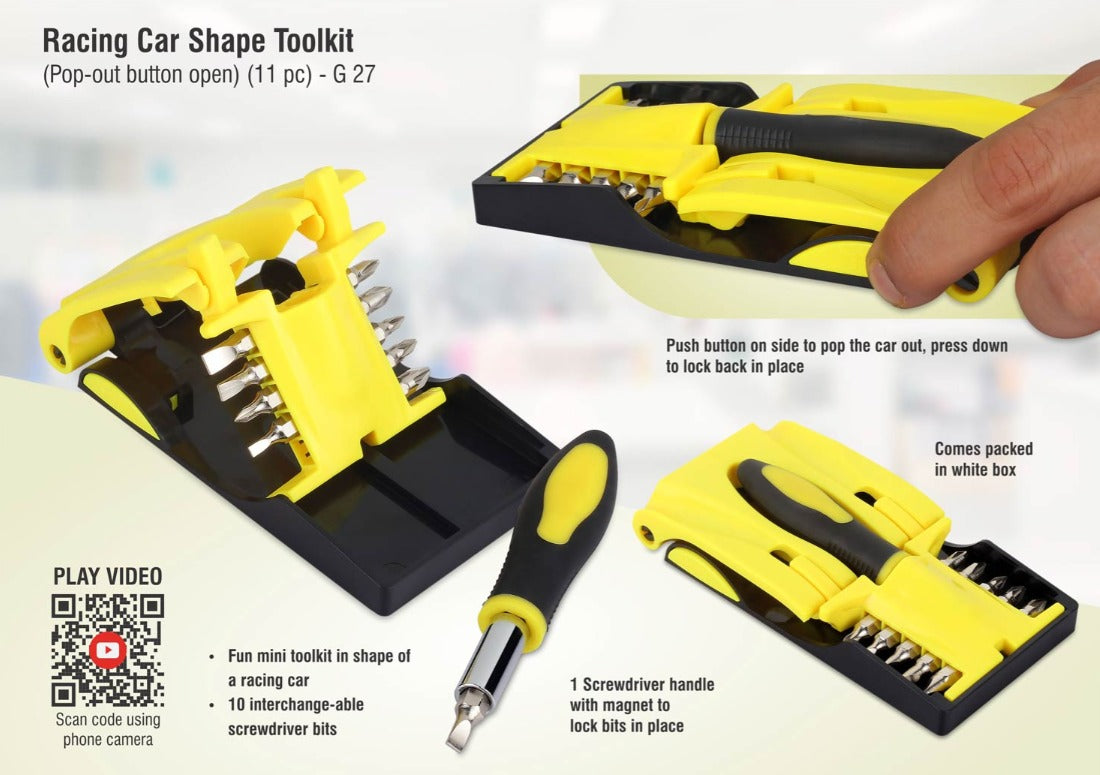 Racing car shape toolkit (Pop-out button open) (11 pc)