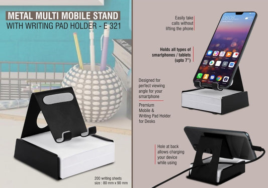 Metal Mobile Stand with Writing Pad Holder