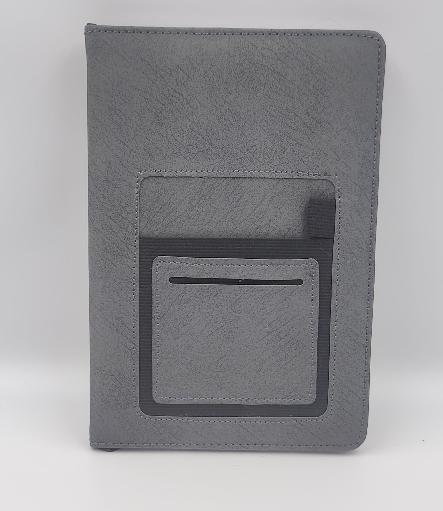 Soft Gray A5 notebook with mobile pocket card holder pocket and pen loop by Castillo Milano