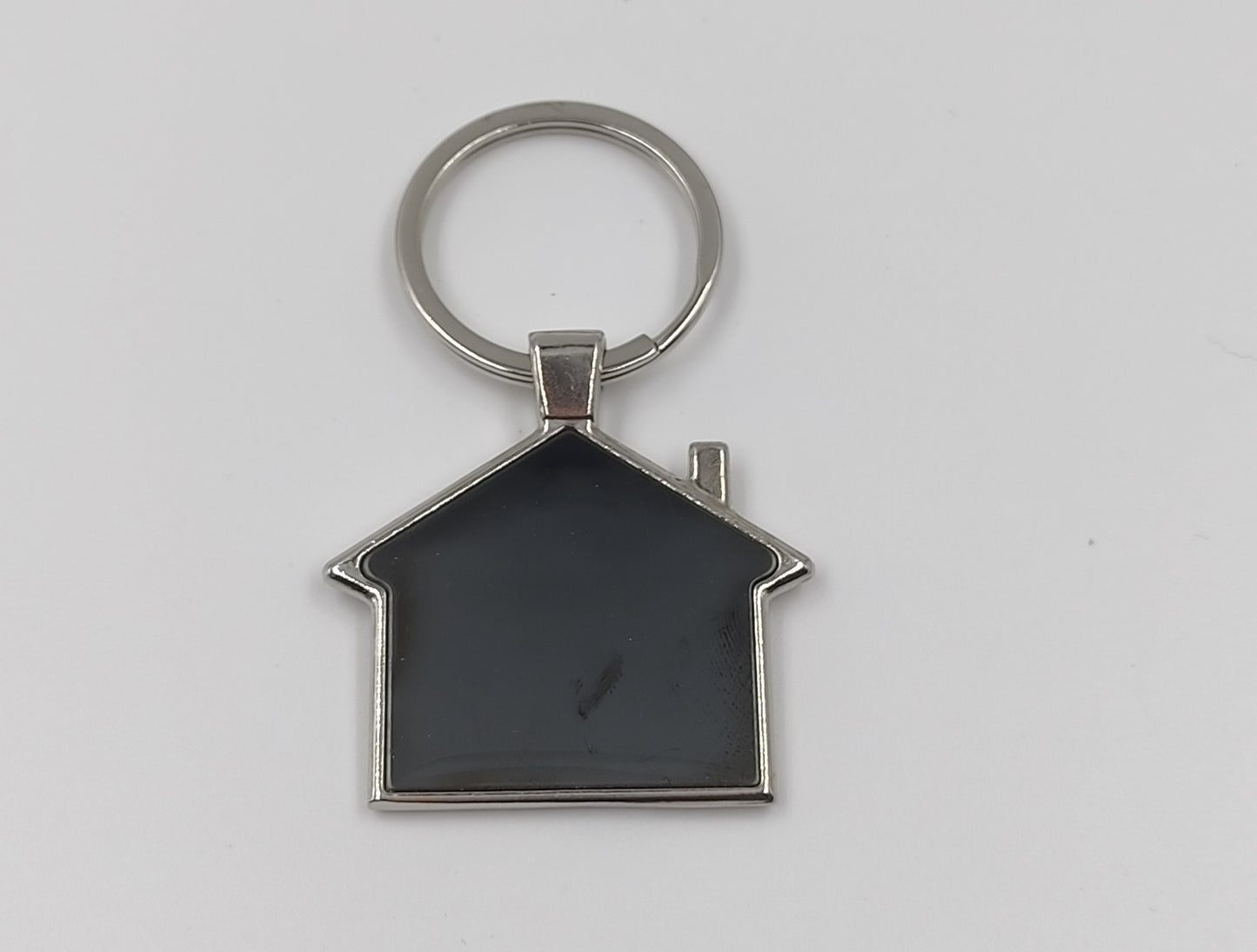Hut shape metal keychain in Black finish (Double side laser)