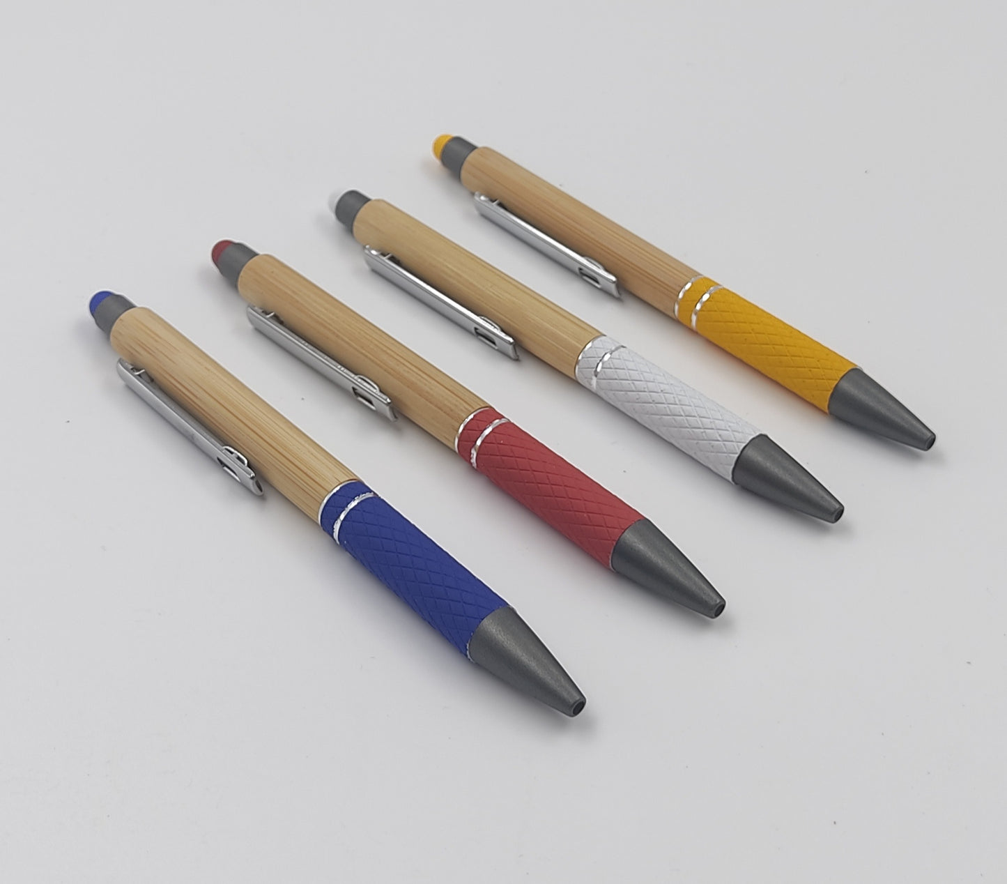 Bamboo Pen with colored stylus and grip