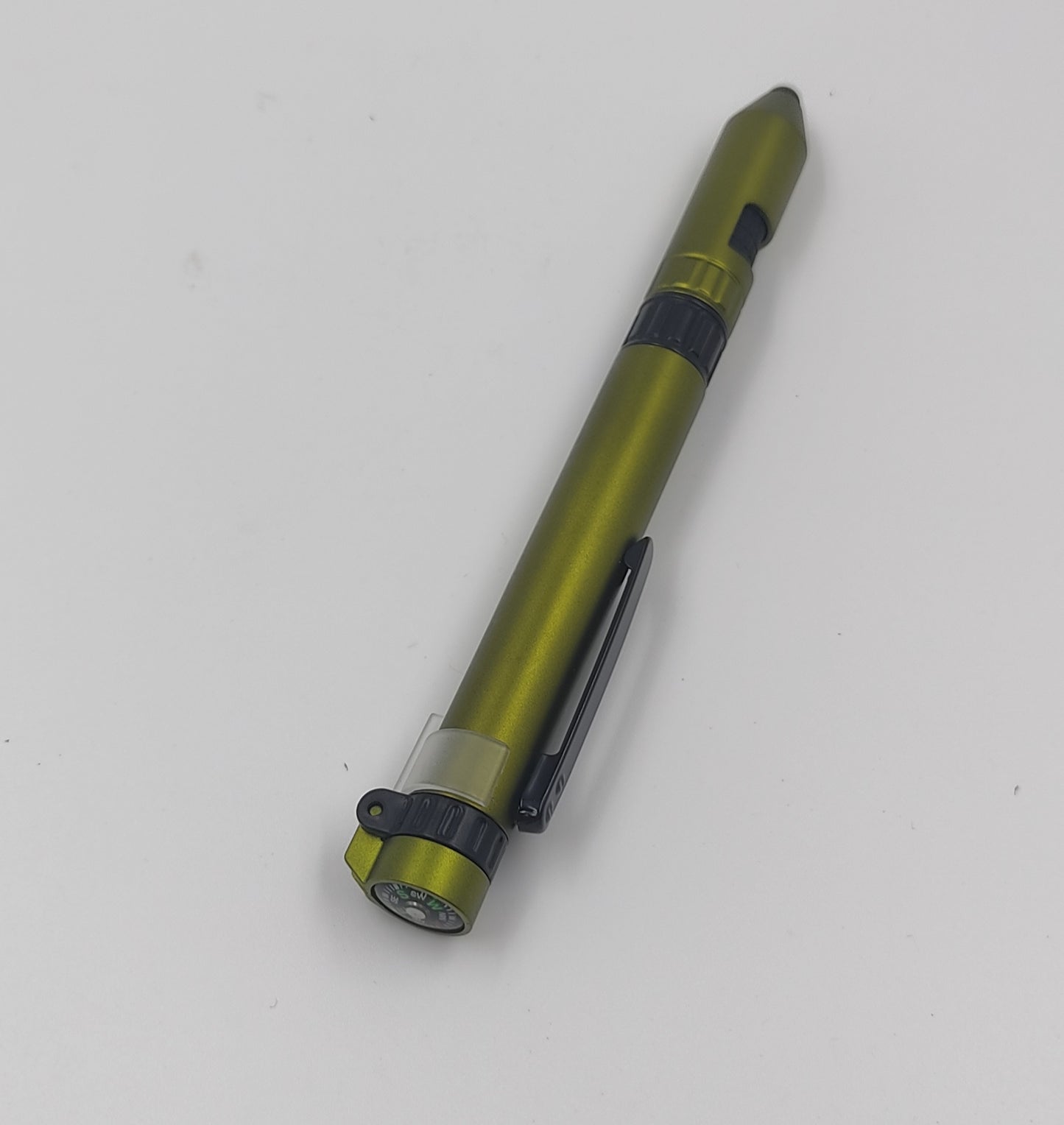 6 in 1 Military pen with compass, torch, tools, phone stand and stylus