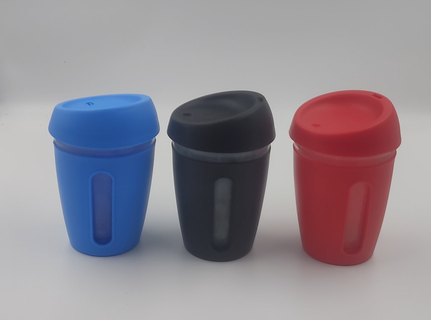 Premia II: Glass mug with Full Silicon Sleeve & lid | Capacity: 350 ml