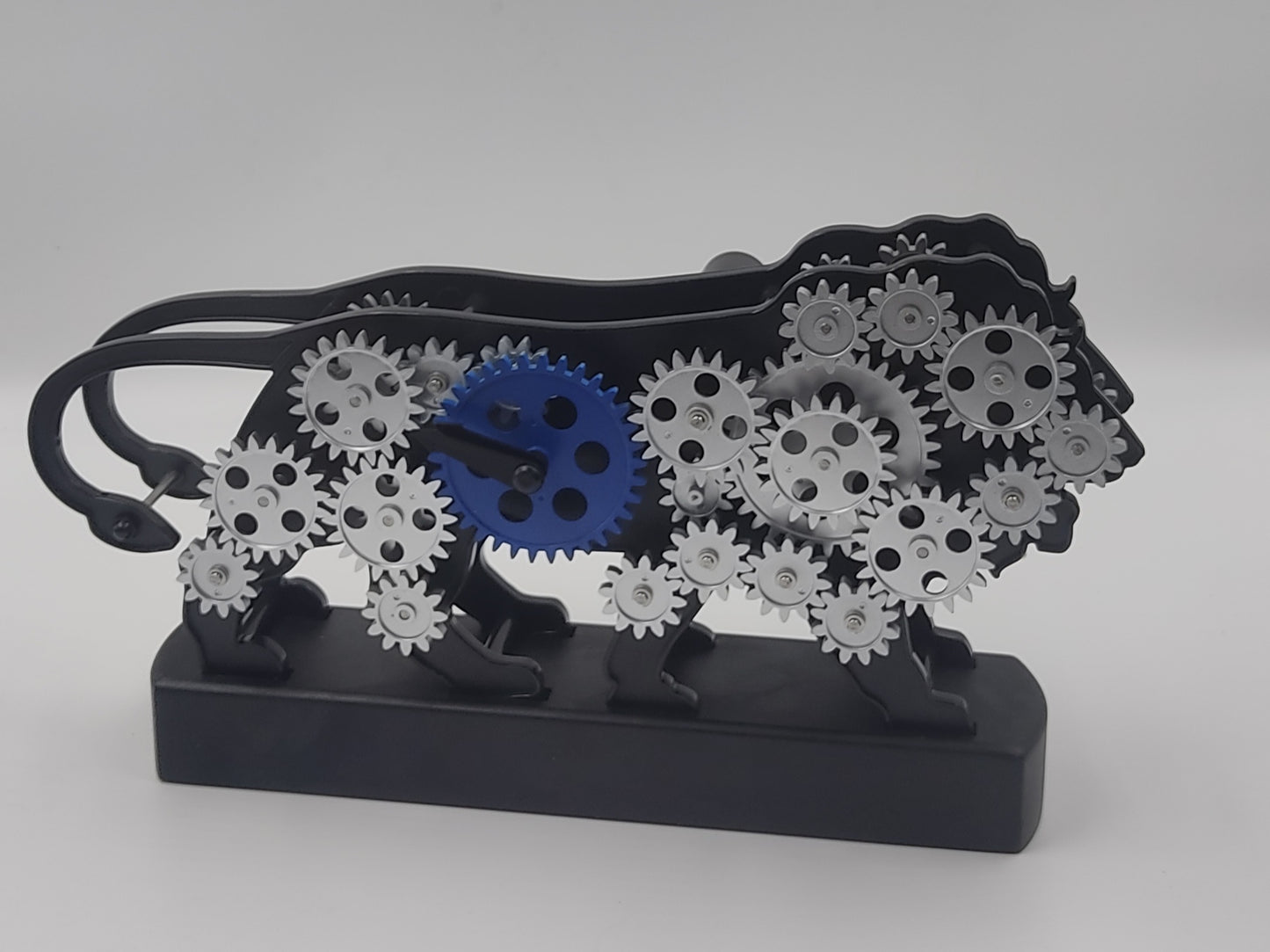 Make in India Lion Table clock with moving gears with base