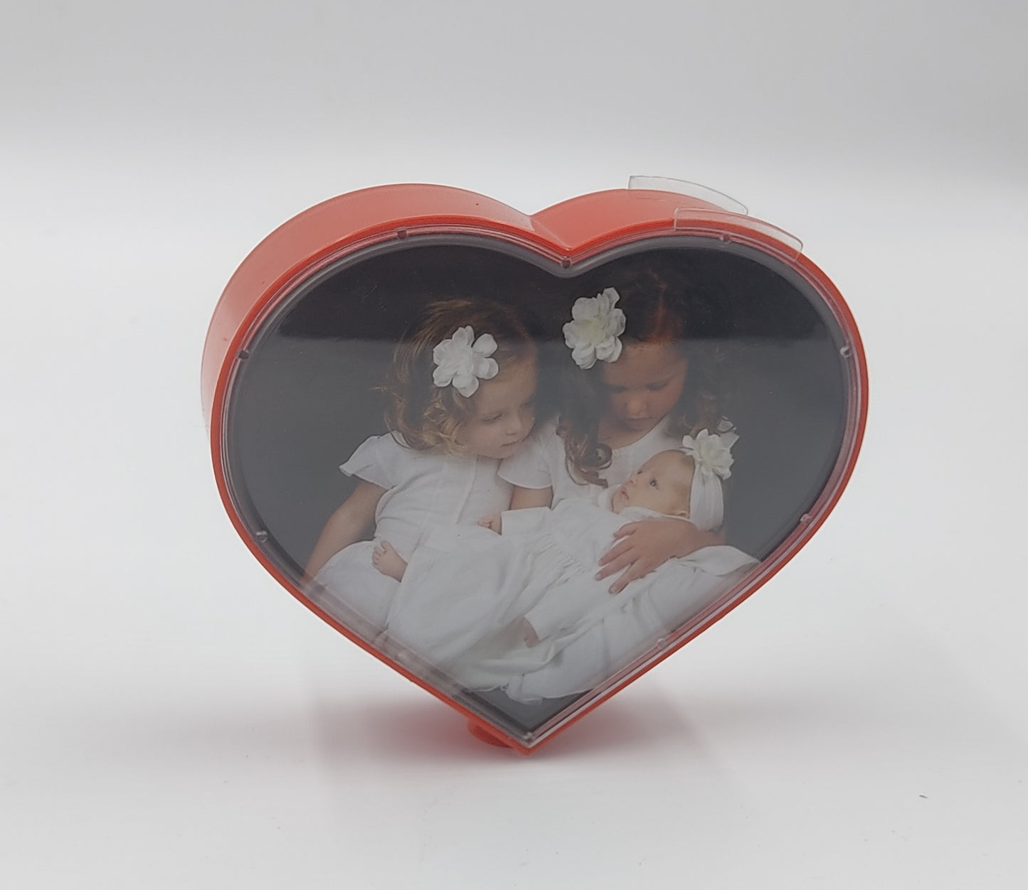 Rotating heart shape dual photo frame