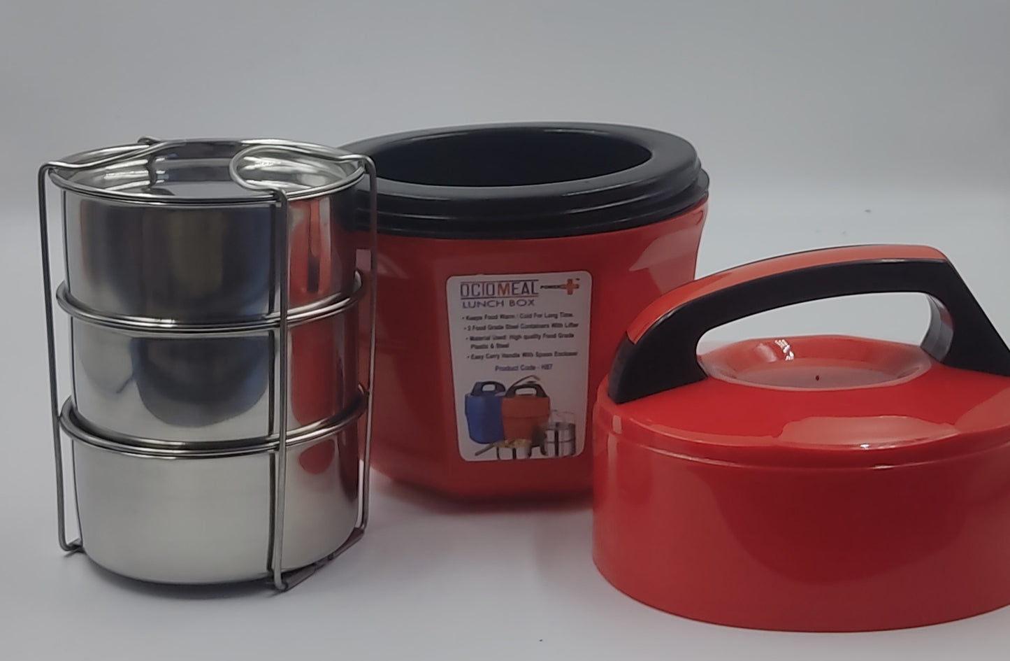 Octomeal Lunch Box – 3 Containers (Steel)