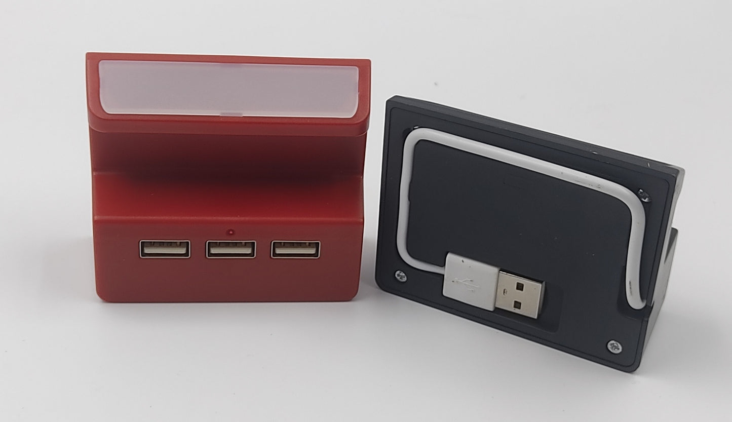 PowerGlow 3 USB Hub With Mobile Stand And Logo Highlight (Top USB)