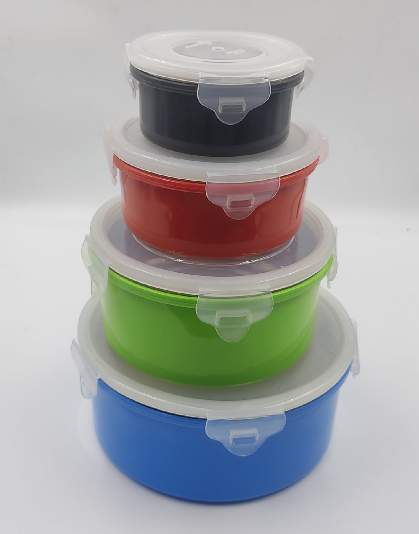 4 pc Microwaveable Stainless Steel Bowl set | Colorful outer body | Capacity: 200, 400, 900 and 1600 ml