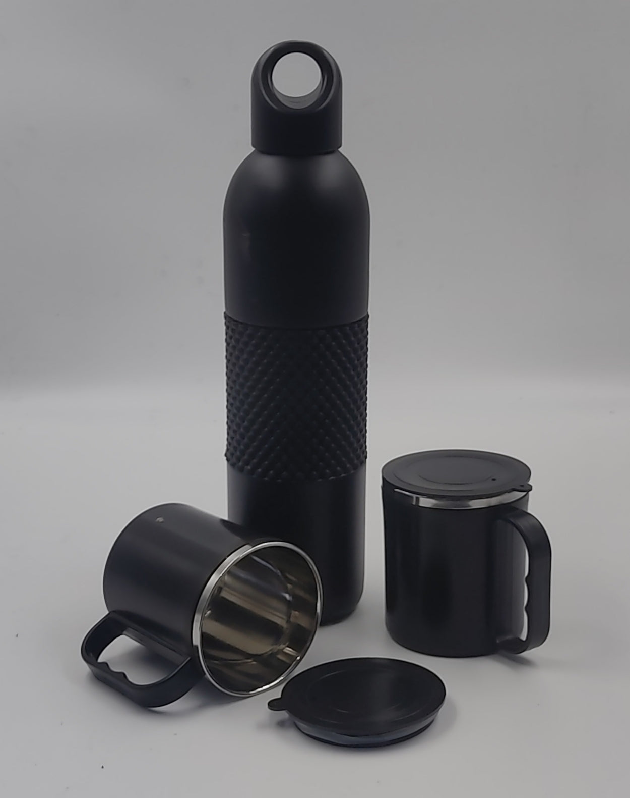 Set of Bubble Grip Vacuum Flask with 2 Stainless steel cups in Gift box