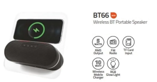 BT66 Bluetooth speaker with RGB light Phone stand